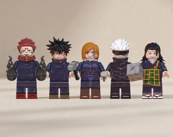 Jujutsu Kaisen Building Block Minifigures Set - 5 Characters - Anime Collectible Brick Figures