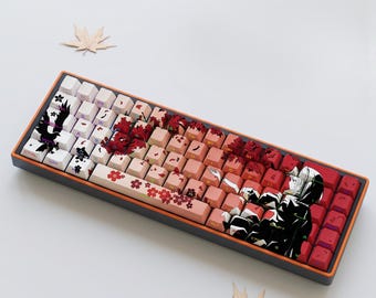 Makima PBT Keycaps | Side-Printed Anime Cherry Blossom Dye-Sublimation Set