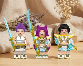 Demon Hunter Girl Squad Anime Minifigures - 3 Warriors with Weapons Building Blocks Set