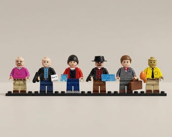 Breaking Bad Minifigures Set - 6 Character Building Blocks with Accessories - Heisenberg Walter White Jesse Pinkman Collection