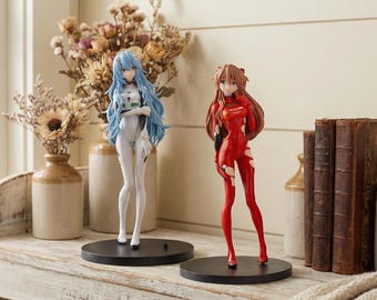 EVA Rei & Asuka Long Hair Figure Set - 18cm PVC Anime Statue Plugsuit Ver.