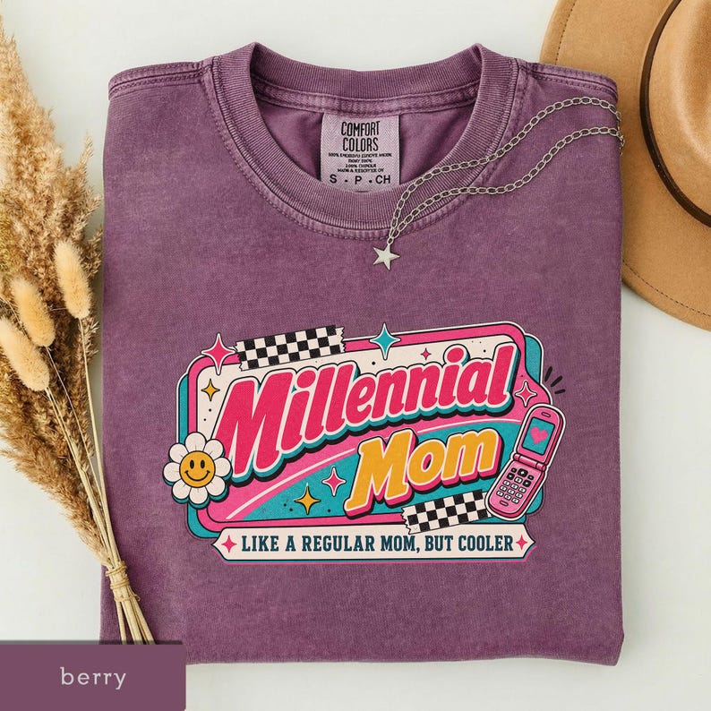 Millenial Mom Shirt, Retro Mom Graphic Tee, Mother's Day Gift, Gift for Moms, New Mom Gift, Aesthetic Mom Tee image 4
