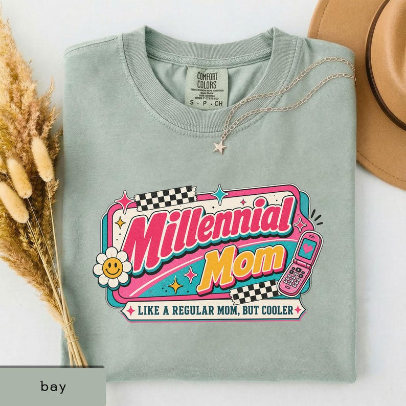 Millenial Mom Shirt, Retro Mom Graphic Tee, Mother's Day Gift, Gift for Moms, New Mom Gift, Aesthetic Mom Tee image 12