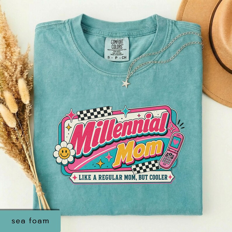 Millenial Mom Shirt, Retro Mom Graphic Tee, Mother's Day Gift, Gift for Moms, New Mom Gift, Aesthetic Mom Tee image 16