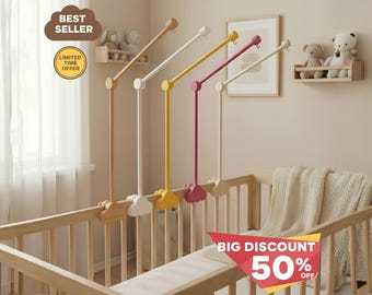 Wooden Baby Mobile Arm, Baby Mobile Arm, Mobile Holder, Wooden Crib Mobile Arm, Crib Mobile Arm, Baby Mobile Holder, Universal Fit