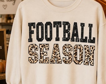 Football Season PNG | Retro Leopard Game Day Graphic (Digital Download)