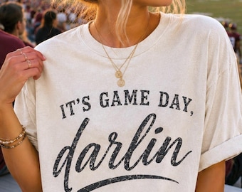 Game Day Darlin PNG | Retro Football Graphic (Digital Download)