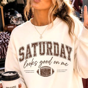Saturday Looks Good On Me PNG | Football Season png | Game Day Shirt Design | Football Mom PNG | Vintage Football | Sublimation Design