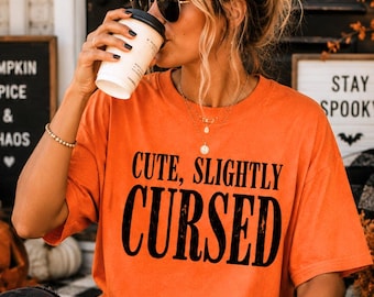 Cute, Slightly Cursed PNG | Vintage Halloween Distressed Typography | Trendy Spooky Season Shirt Design