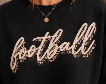 Football Leopard Script PNG | Game Day Sublimation Design (Digital Download)