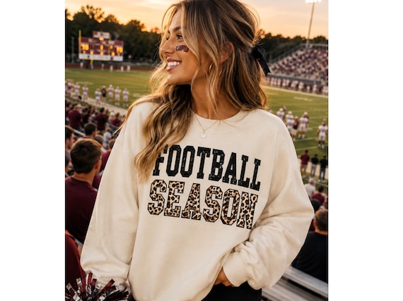 Football Season PNG | Retro Leopard Game Day Graphic (Digital Download)