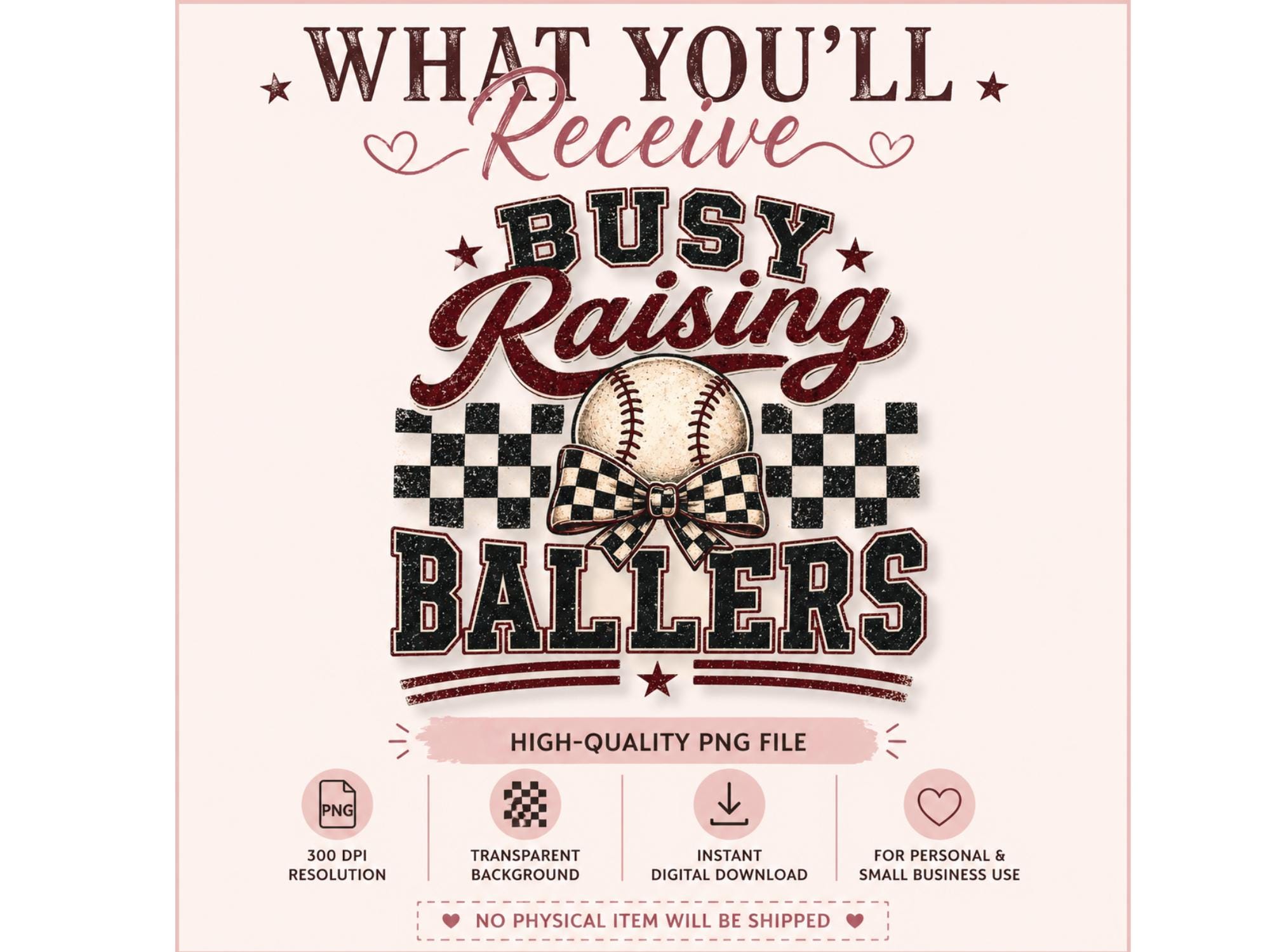 Busy Raising Ballers PNG, Vintage Baseball Mom Png, Checkered Sports ...