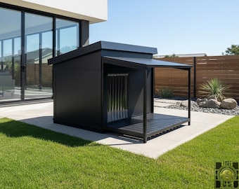 Insulated Dog House with patio cover