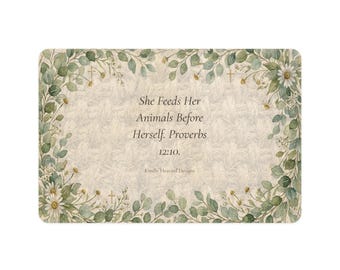 Scripture Pet Mom Mat — Proverbs 12 10 Christian Dog Mom Bible Verse Gift