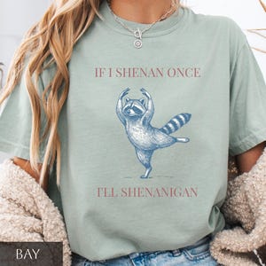 踊るアライグマのTシャツ、一度やったらやっちゃうよシャツ