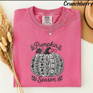 Herbstliches T-Shirt mit Kürbis-Patchwork-Muster, Comfort Colors Herbst-Thanksgiving-Shirt, Damen-Shirt, süßes Geschenk, kariertes Kürbis-T-Shirt, Retro-Shirt