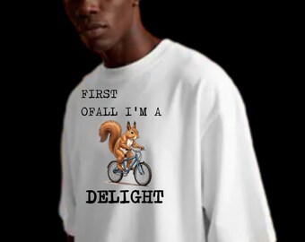 Camiseta con ardilla montando en bicicleta, camiseta para amantes de la naturaleza y los animales.