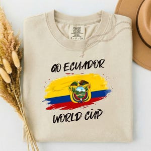 Ecuador World Cup support, Comfort Colors-Unisex Garment-Dyed T-shirt, 2026 FIFA World Cup Soccer Fan Tee Shirt, US Canada Mexico image 1