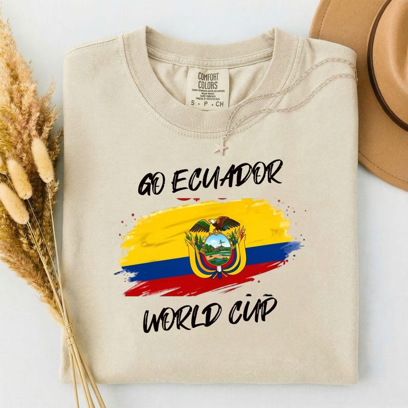 Ecuador World Cup support, Comfort Colors-Unisex Garment-Dyed T-shirt, 2026 FIFA World Cup Soccer Fan Tee Shirt, US Canada Mexico image 1