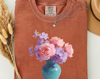 Comfort colors, Flower Bouquet Shirt, Perfect Mothers Day Gift for Mom, Gift for her, Grandma TShirt, Floral Grandmother Tee, Plant Mama