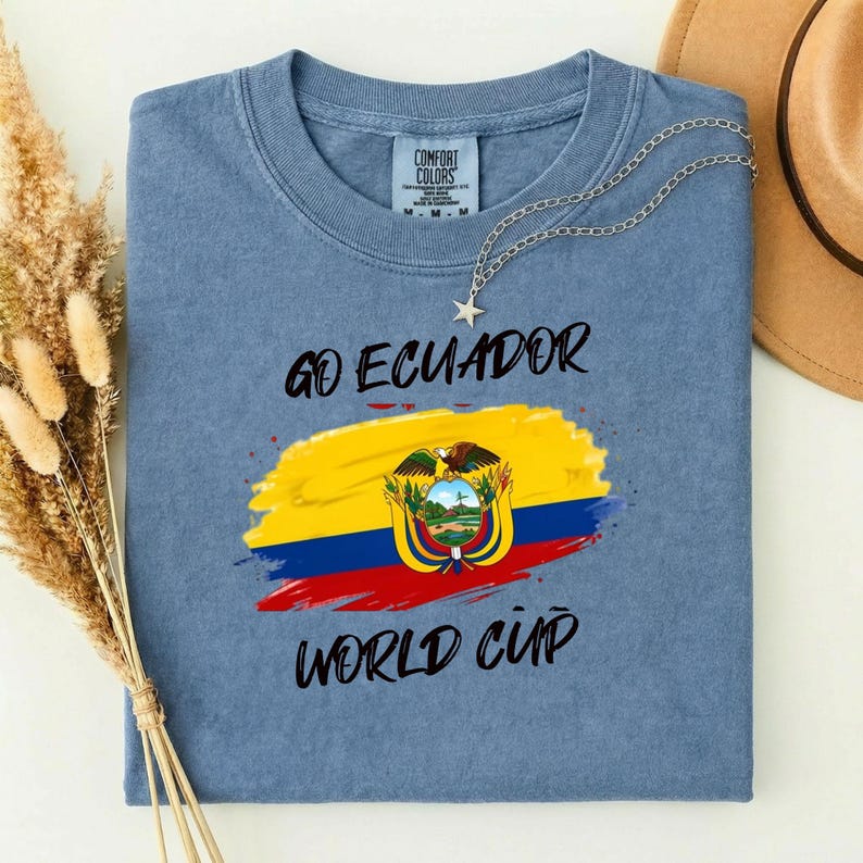 Ecuador World Cup support, Comfort Colors-Unisex Garment-Dyed T-shirt, 2026 FIFA World Cup Soccer Fan Tee Shirt, US Canada Mexico image 2