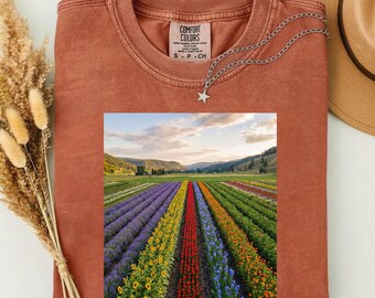 Comfort Colors®Let Kindness Bloom, Landscape Shirt, Aesthetic Scenery View Tee,Be Cool Tee Gift, Inspiration Women Shirt,Floral Kindness T