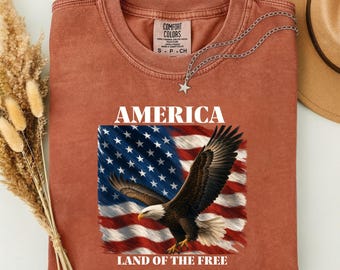 Comfort Colors® T-Shirt, USA Flag Shirt, America 250th Anniversary Tee, Patriotic Gift, 4th of July, Independence Day Top, eagle