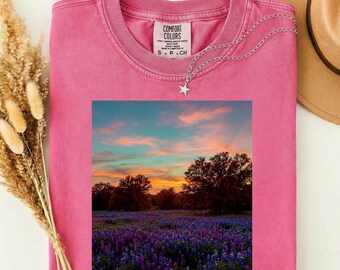Comfort Colors®Let Kindness Bloom, Landscape Shirt, Aesthetic Scenery View Tee,Be Cool Tee Gift, Inspiration Women Shirt,Floral Kindness T