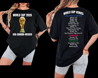 2026 World Cup USA Canada Mexico Soccer Fan T-Shirt, Garment Dyed Cotton Tee