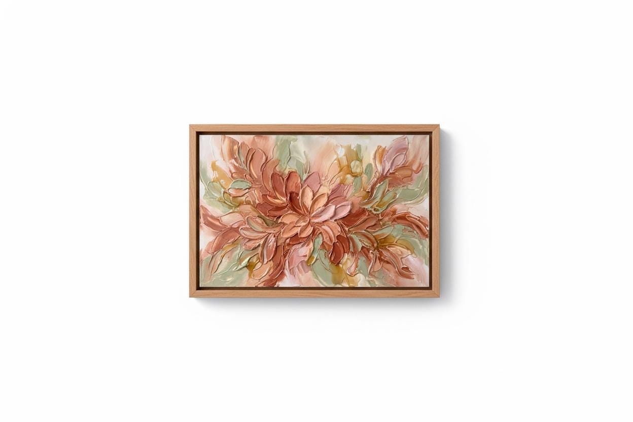 Warm Terracotta Resin Bloom — calming bedroom wall art print by SleepVista Art