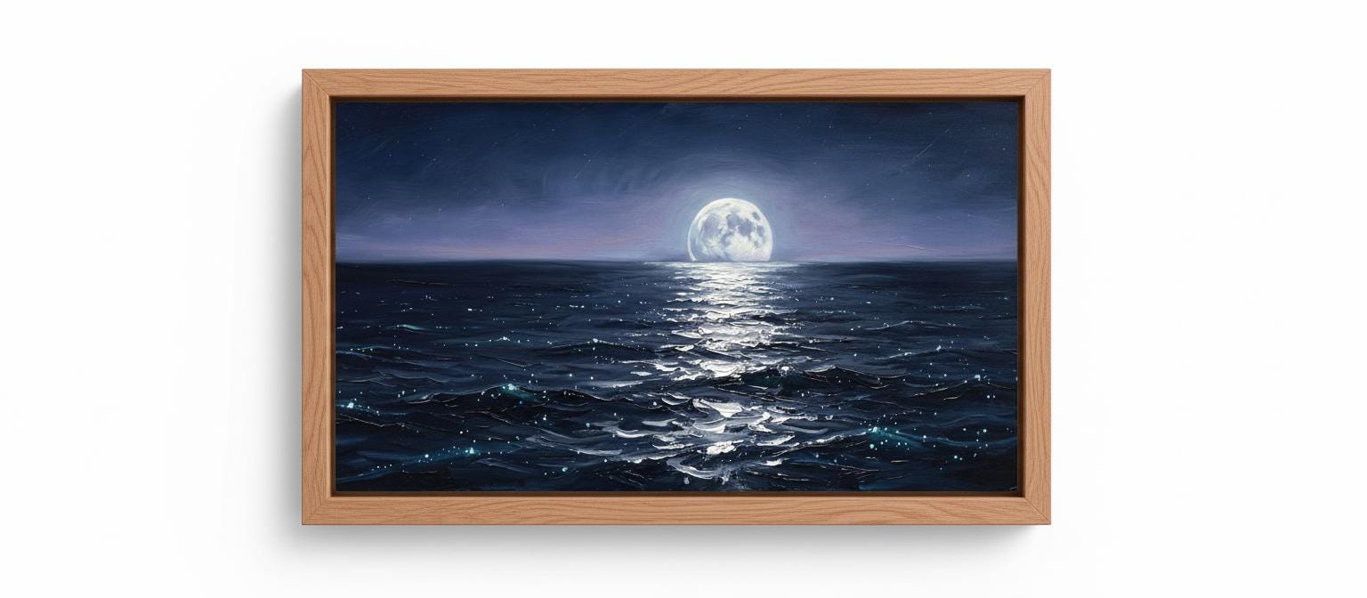 Indigo Ocean Moonpath — SleepVista Art