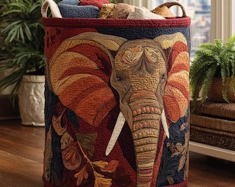 Elephant Laundry Basket, Oxford Fabric Storage Bin, Foldable Hamper Bag