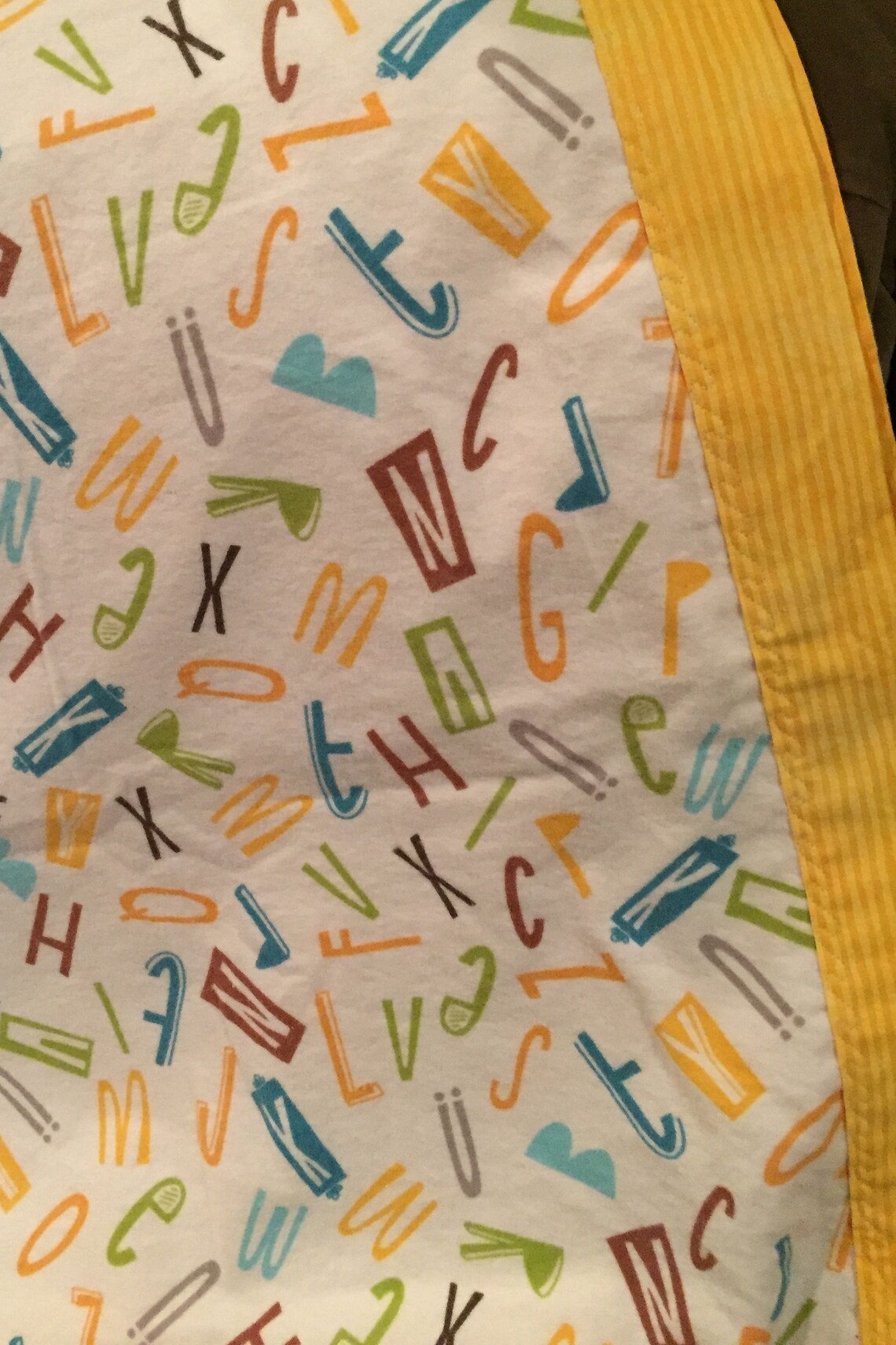 Alphabet Gender Neutral Receiving Blanket Baby Blanket Etsy