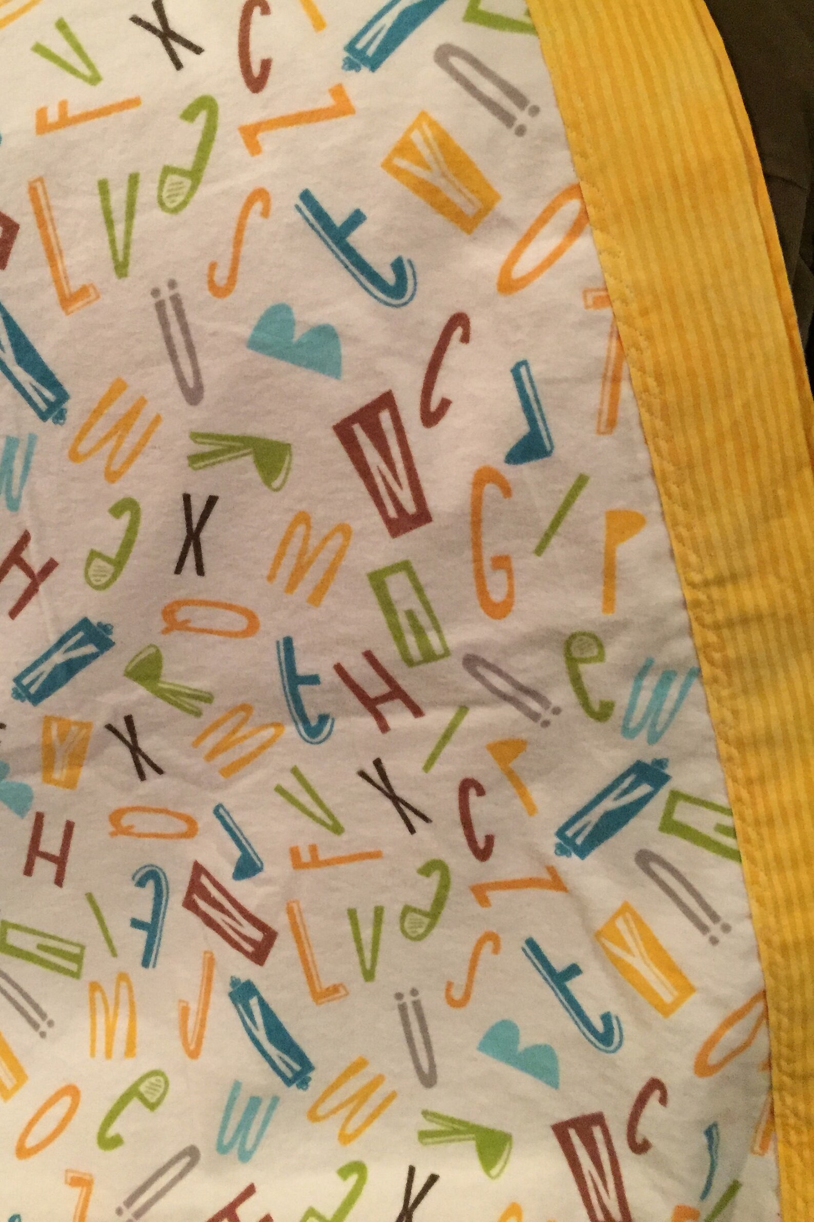 Alphabet Gender Neutral Receiving Blanket Baby Blanket Etsy