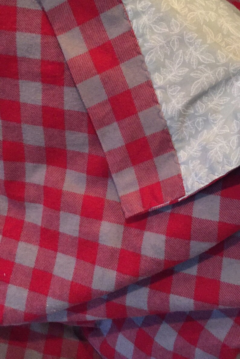 Reversible Blanket Baby Blanket Flannel Buffalo Check Receiving Blanket Red Gender Neutral Checks Gray