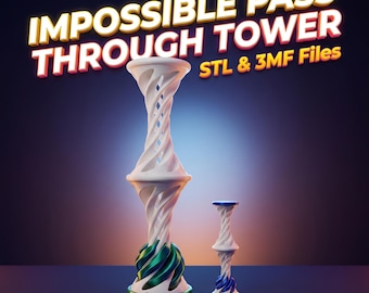 Impossible Passthrough Vortex Tube Fidget Toy, Stackable Mechanical Illusion (STL Files)