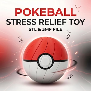 Pokeball Twisty Fidget STL Files, 3D Printable Sensory Toy, Articulated Fidget, Stress Relief Desk