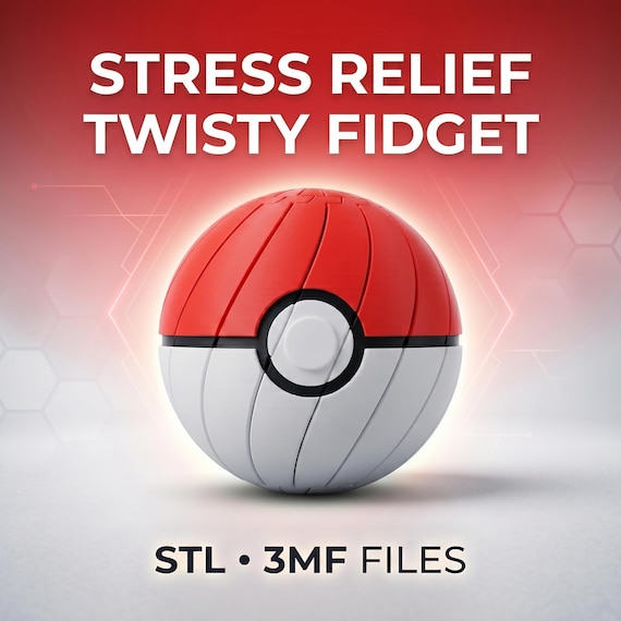 Ball Twisty Fidget STL Files, 3D Printable Sensory Toy, Articulated Fidget, Stress Relief Desk
