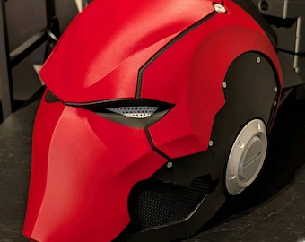 Red Ronin Helmet Redhood 3MF | Magnetic Cosplay Mask | 3D Printable | DIY Print File Download