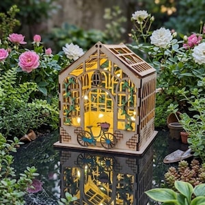 Gewächshaus Laser geschnitten SVG, Miniatur Holzhaus