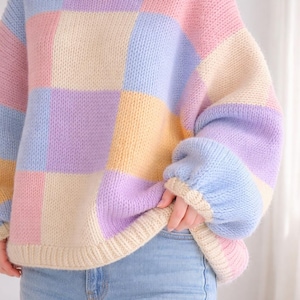 Pastel Patchwork Sweater Crochet Pattern, crochet dress pattern, granny square sweater, crochet pattern top, crochet tote pattern, mesh top