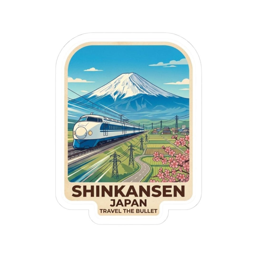 Japan Train Stickers Shinkansen Japan Bullet Train Sticker Mount Fuji Travel Vintage Travel ...