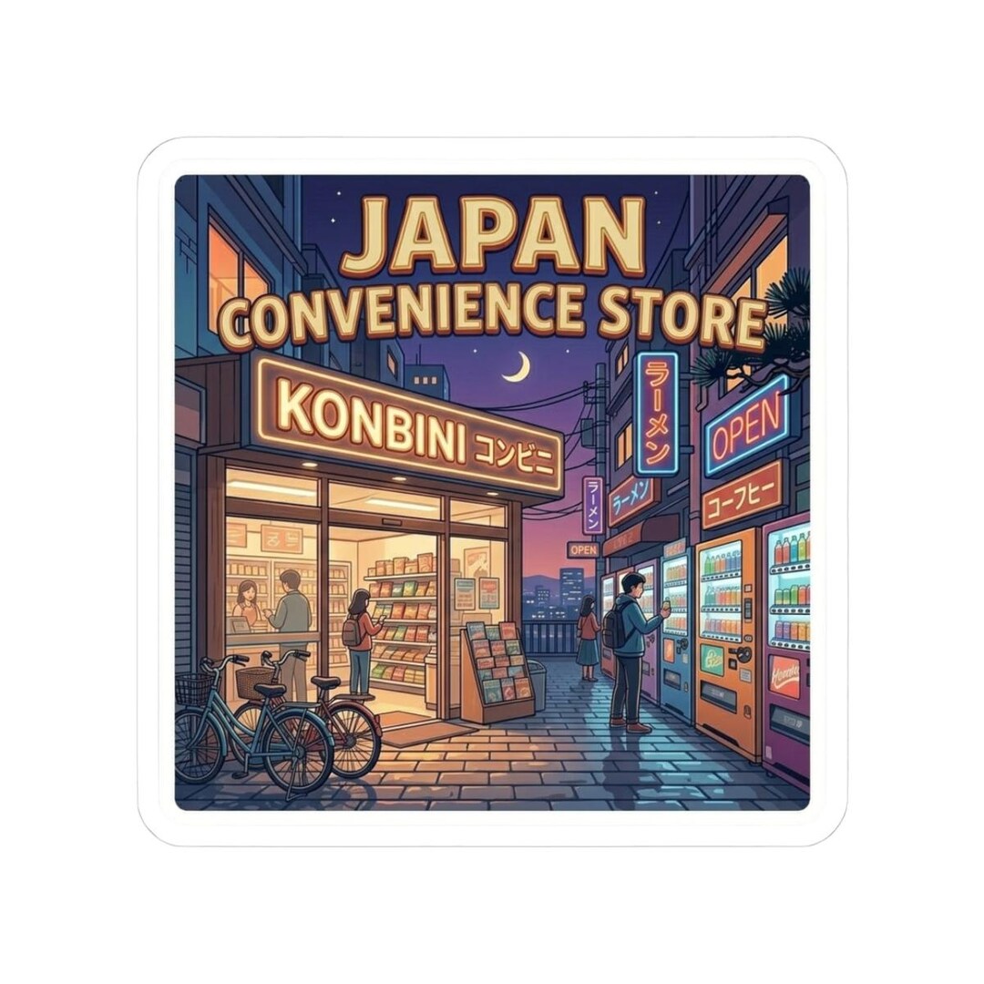 Japanese Storefront Sticker Japan Convenience Store Sticker Konbini Night Street Vintage Travel ...
