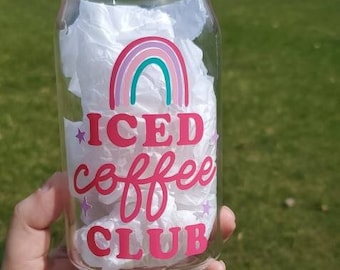 Boîte de café glacée en verre