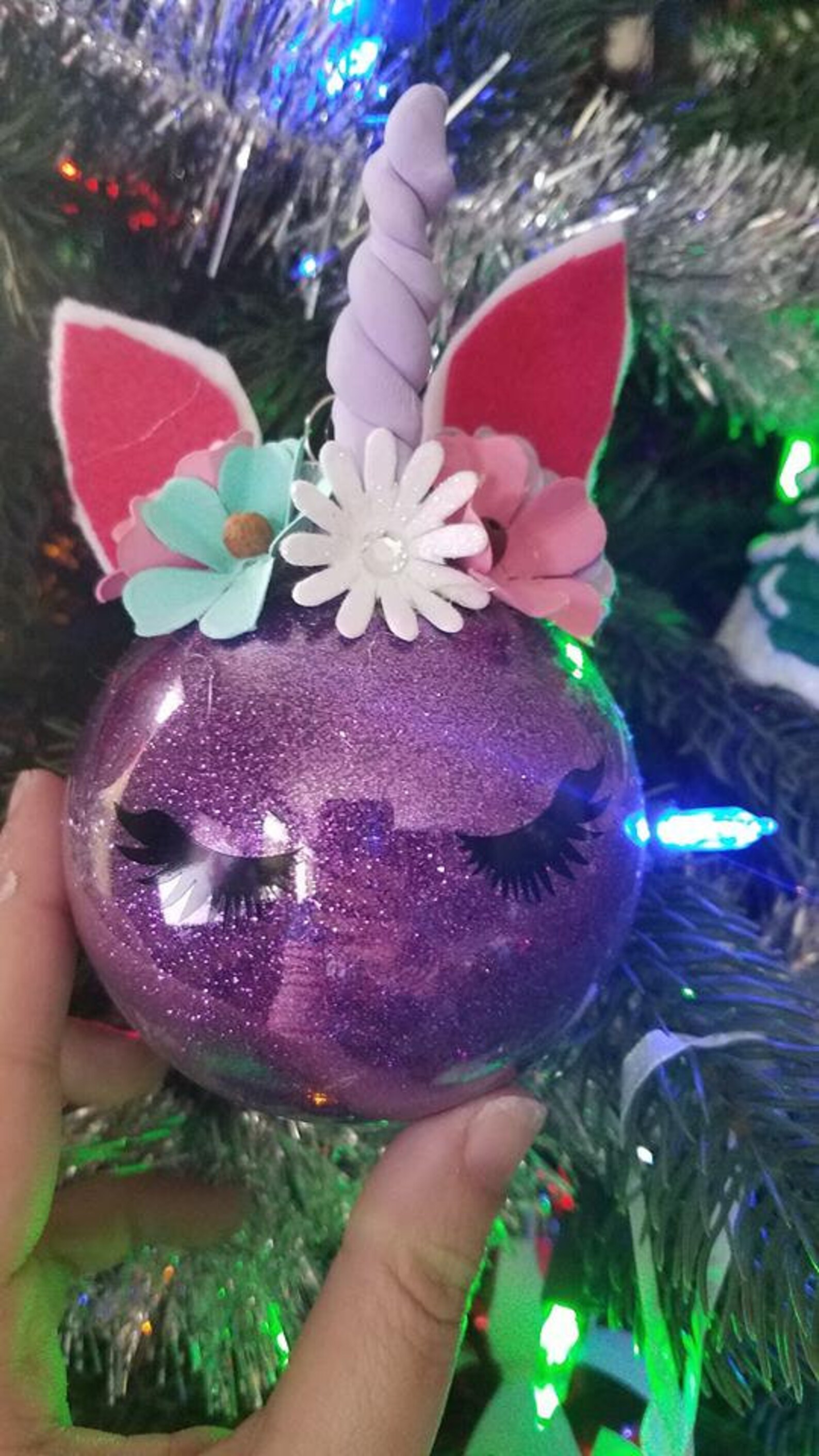 Unicorn Christmas Ornament Personalized Christmas Ornament Etsy