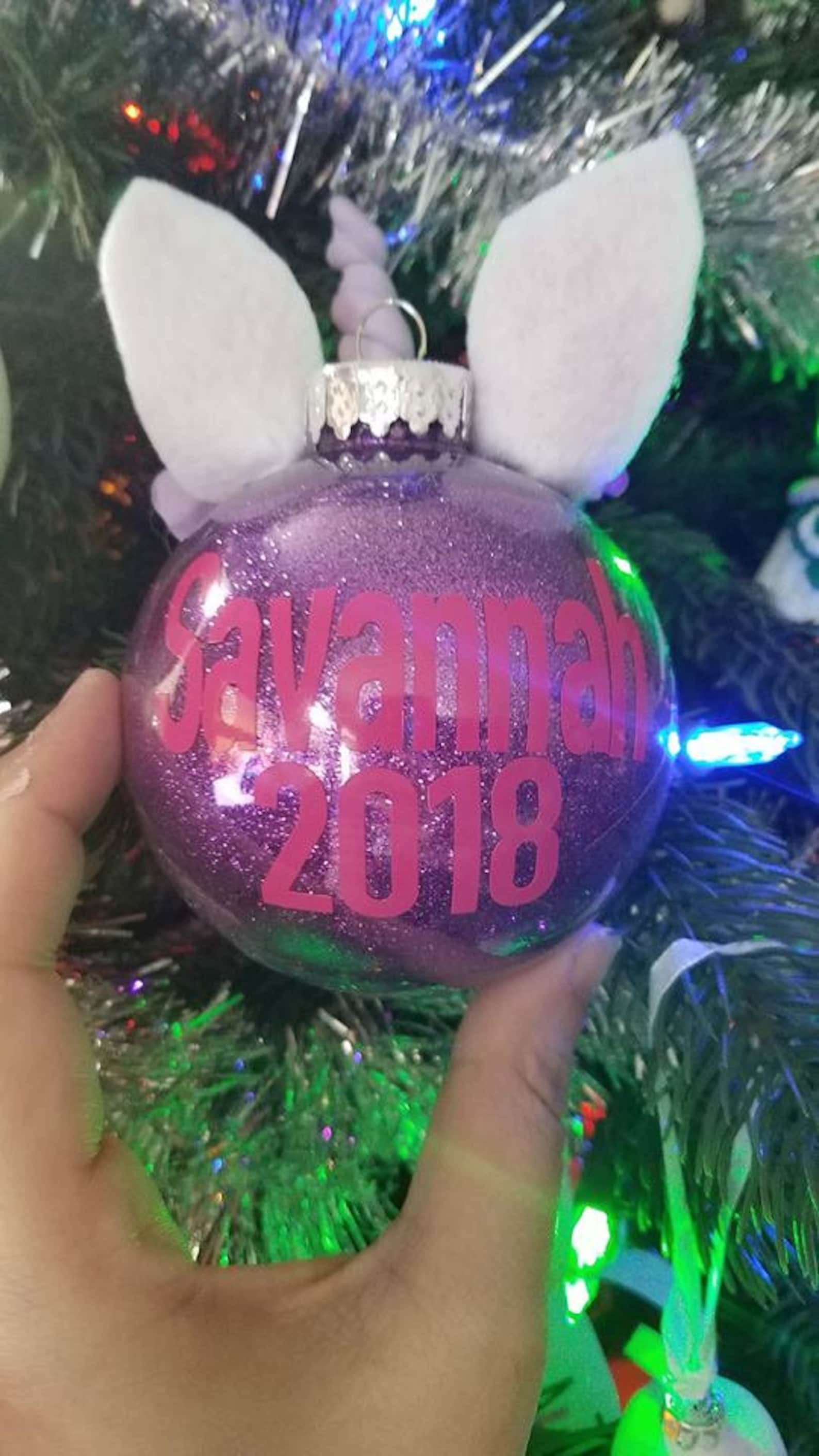 Unicorn Christmas Ornament Personalized Christmas Ornament Etsy