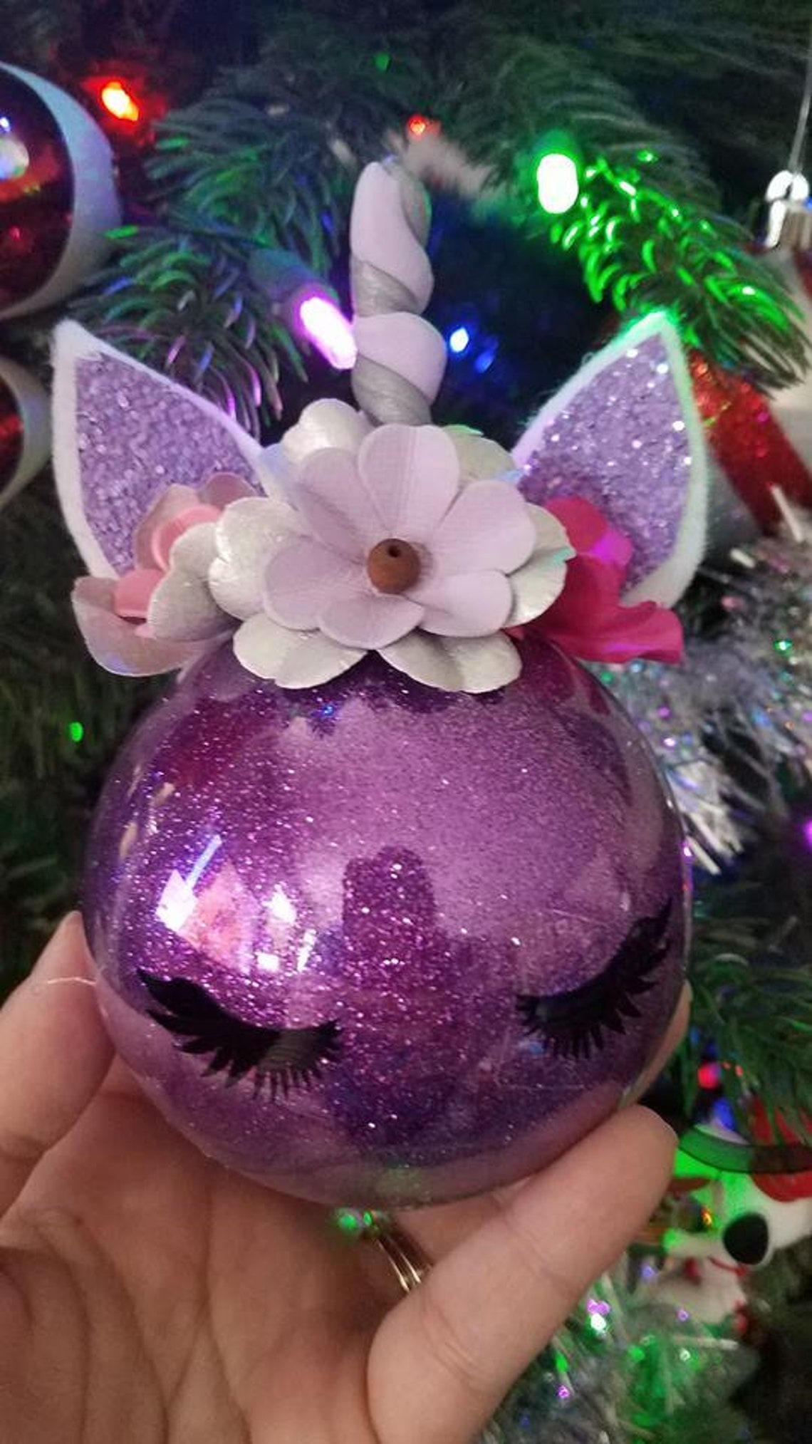 Unicorn Christmas Ornament Personalized Christmas Ornament Etsy