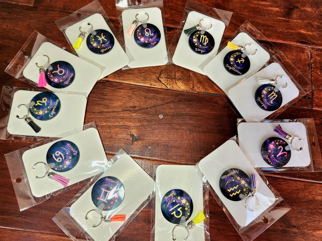 Zodiac Sign Keychains - Etsy