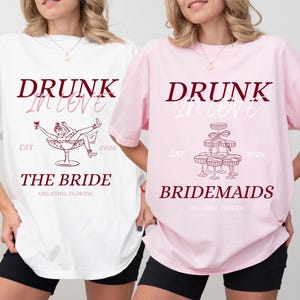 Drunk in Love Bachelorette Shirt, Bride Squad Outfit, Personalized Bridesmaid Shirt, Bach Party Shirt, Bridal Party Tee, Weekend Outfit