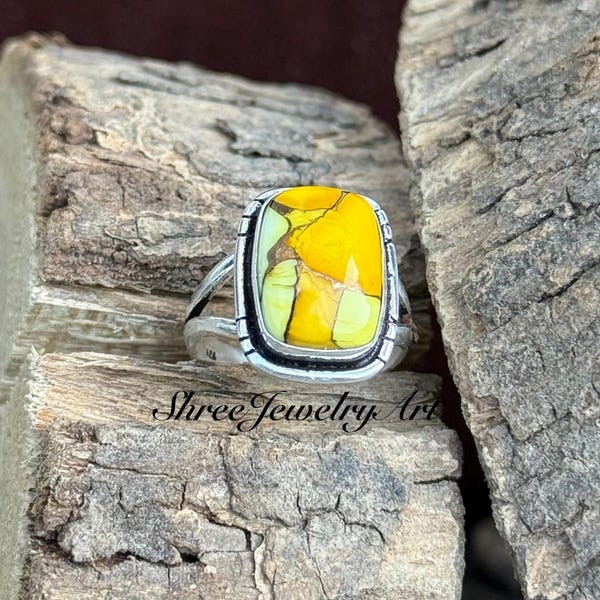 Anel em Prata de Lei 925 com Turquesa Honey Dahlia | Joia Boho Marcante